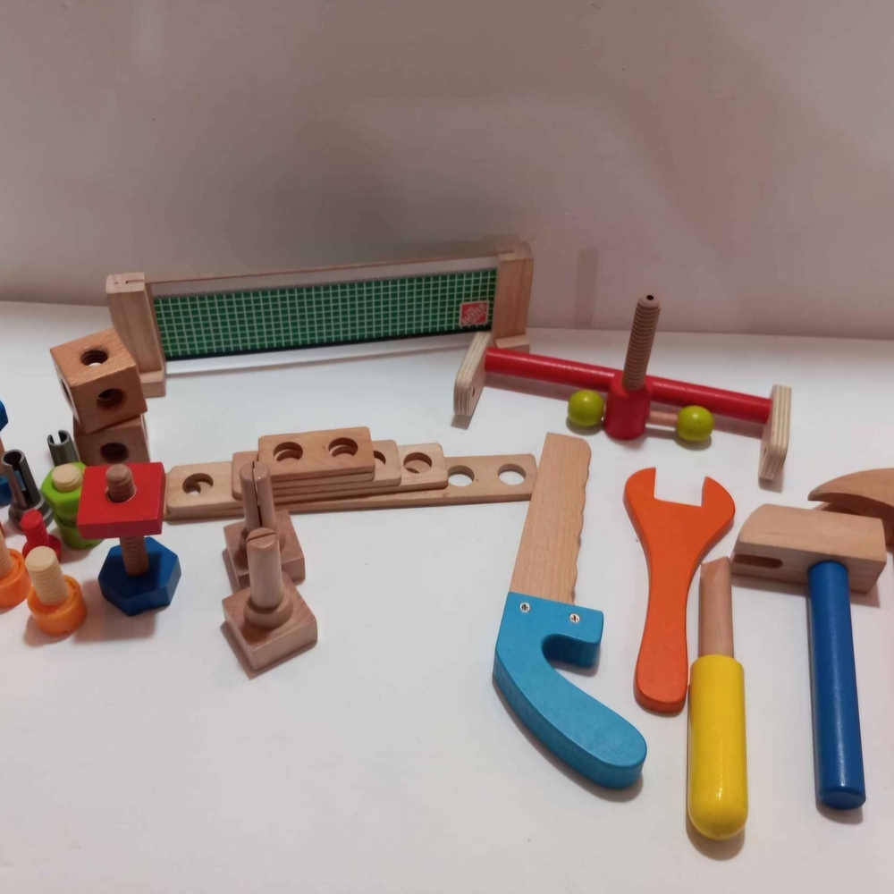 Colorful Wooden Tool Set for Kids